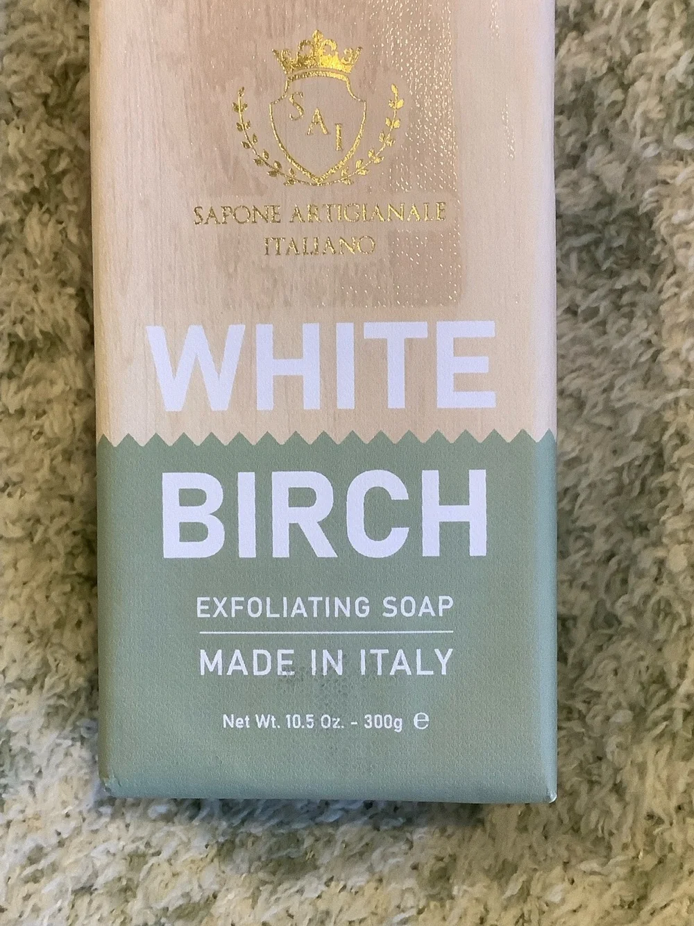 White Birch Scented Exfoliating Soap Sapone Artigianale Italiano 10.5 oz NWT